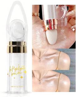 MYEONG Silver Shimmer Powder Highlighter Loose Powder Face Body Glitter Stick Bronzer Highlighter