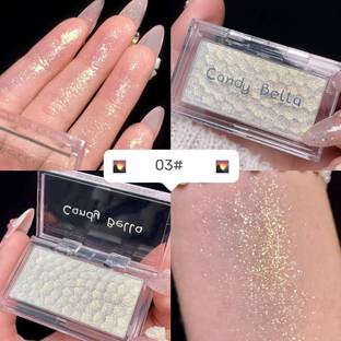 Cappuvini Candy Bella Ice Cubes Highlighter Palette | Shimmer Glow for Face, Eyes & Body Highlighter