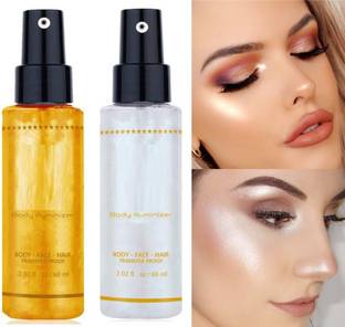 Emijun 3D Face And Body Whitening Shimmer Golden & Silver  Highlighter
