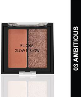 Flicka Glow N Blow Blusher And Highlighter Palette, 03 Ambitious Highlighter