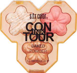 s.f.r color Baked Face Highlighter and Blusher, Rose Gold, Gold, Bronze Glow Highlighter