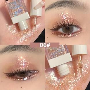 DAIMANPU GEGE BEAR GOLDEN Crystal Liquid Eye Shadow Glitter, Liquid Shimmer Highlighter