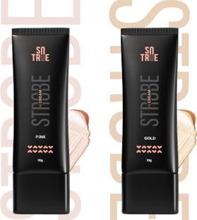Sotrue Strobe Cream Gold & Pink for Face Radiance, Multipurpose Strobe Cream Highlighter