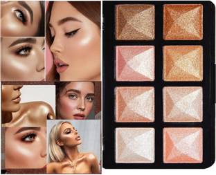 USBK 8 Multishades New Highlighter Palette Long Lasting Highlighter