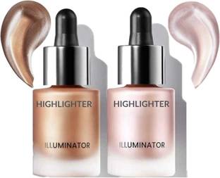 LOVE HUDA Professional Illuminators 2 Shades Liquid Shimmer Face Highlighter For Makeup Highlighter