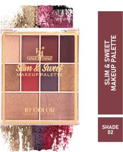 Half N Half Slim Sweet Makeup Palette Highly Pigmented 8 Eyeshadow + 2 Baked Highlighter 02 Highlighter