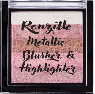 RONZILLE metallic blusher & square palette case highlighter Highlighter