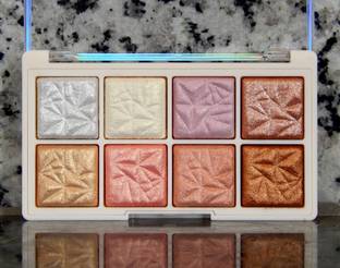 VARS LONDON 8 Color highlighter face palette , ultra bleandable | gold,silver,rose gold Highlighter