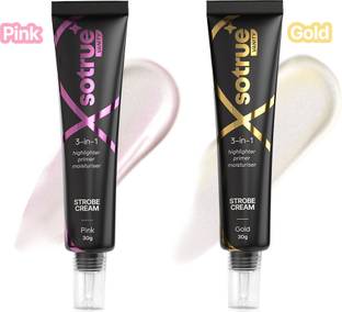 Sotrue Strobe Cream Gold & Pink for Face Radiance, Multipurpose Strobe Cream Highlighter