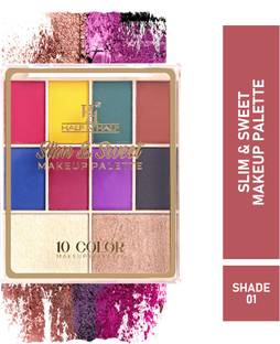 Half N Half Slim & Sweet Makeup Palette, Highly Pigmented, 8 Eyeshadow + 2 Baked  Highlighter