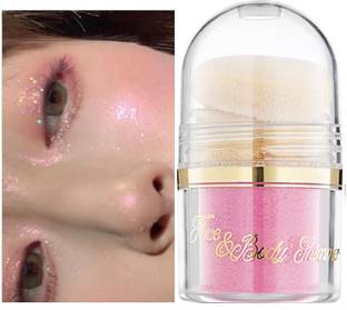 tanvi27 Illumination Face Cool Pink Highlighter & Glitter Powder with Purff Highlighter