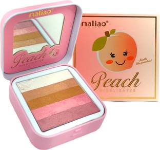 maliao Peach Instant glow shimmer Brick Highlighter Palette, for women and girls 9g Highlighter