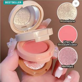 Yuency 3 in 1 Blusher Highlighter Eyeshadow Palette Kit Highlighte Highlighter