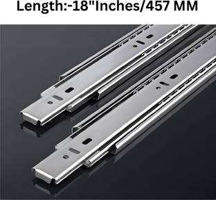 Budwill TELESCOPIC CHANNEL PREMIUM (ZINC/BLACK) (Size:- 18" inch, 1 Pair) Strap Hinge