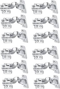 Met Craft Steel Auto Close (Non Soft Close) Slide On Concealed Hinges Pack of 6 Pair (16 Degree Crank, Silver) for Inset Overlay Door Concealed Hinge