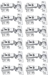 Met Craft Steel Auto Close (Non Soft Close) Slide On Concealed Hinges Pack of 6 Pair (0 Degree Crank, Silver) for Full Overlay Door Concealed Hinge