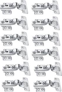 Met Craft Steel Auto Close (Non Soft Close) Slide On Concealed Hinges Pack of 6 Pair (8 Degree Crank, Silver) for Half Overlay Door Concealed Hinge