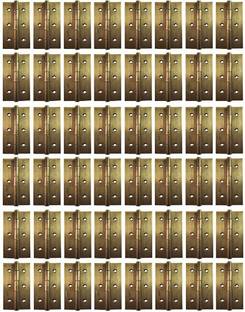 PRECISTO Window Butt Hinges Antique Finish Steel Hinges 3 Inch x 14 Gauge 2 mm Thickness Butt/Mortise Hinge