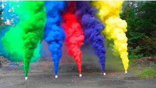 Hridaan Herbal Gulal Smoke-Bombs Natural Holi Color Blaster for Holi, Photography, Party (Pack of 5) Holi Color Powder Pack of 1