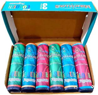 FOBHIYA Holi Color Fog Pyro 3 Different Colors in 1 Pyro for Holi Eco-Friendly Holi Color Powder Pack of 6