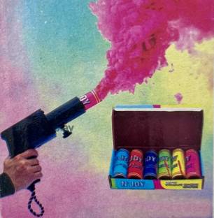 Wish Cloud Colour Pyros Pack of 6 Pcs & 1 Pyro Gun Holi Color Powder Pack of 6