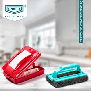 UNIQUE Multipurpose Magic carpet brush/Tile brush combo set for cleaning home/kitchen Cleaning Brush, Scrub Pad