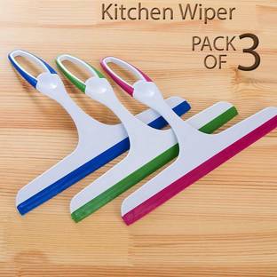 carfrill 3 Pc Household Soft Glass Cleaning Wiper Wipe Window Scraper, Kitchen Slab Kitchen Wiper