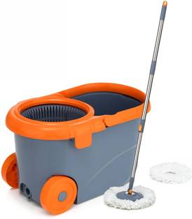 ELINOR FLOOR CLEANING SET COMES WITH PLASTIC SPINNER 2 MICROFIBER REFILL & MOP STICK Mop Set