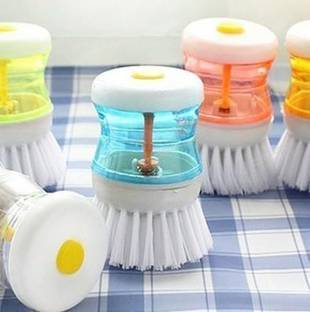 Prachi 2 piece ,Dish/Washbasin/Sink Cleaning Brush with Liquid Soap Dispenser Scrub Sponge