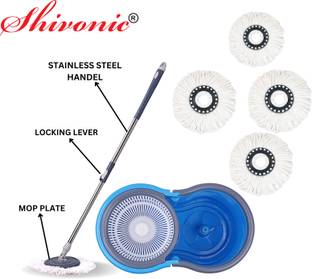 Shivonic SHIVONIC Magic Dry Bucket Mop - 360 Degree Self Spin Wringing Combo Mop Set Mop Set