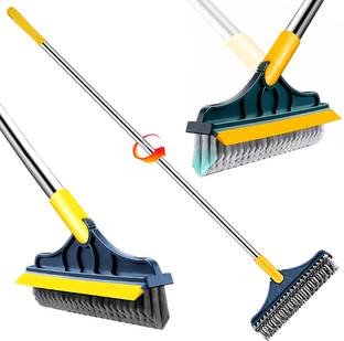 QGS 2in1 Bathroom Kitchen Floor Tiles Cleaning Brush Scrubber Wiper Cleansing Tool Nylon Wet and Dry Broom