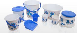 Sumoware bath_set_10pce_whiteblue0010 Plastic Bathroom Set