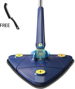 RBGIIT Triangle Microfiber Mop with Long Handle, Extendable Triangle Cleaning Mop Rod Cleaning Brush