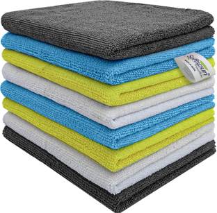 SOFTSPUN SOFTSPUN Microfiber Cleaning Cloths, 8 pcs 40x40cms 220GSM Multi-Color. Wet and Dry Microfiber Cleaning Cloth