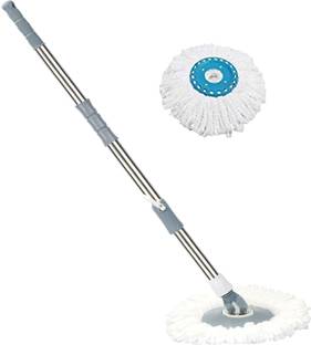 V-MOP Premium Classic Grey Rod Mop Stick- India's Best Rod Set With 1 Microfiber Refills -Easy to Use for All Bucket Mops Cleaning Wipe