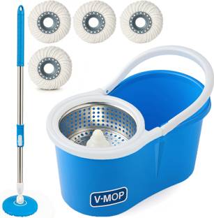 V-MOP Premium Blue Spin Bucket Floor Cleaning Mop Set - BL04 - Mop Set, Mop, Cleaning Wipe, Bucket