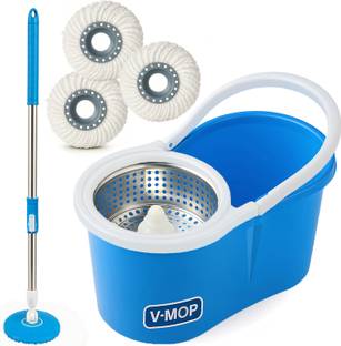 V-MOP Premium Blue Spin Bucket Floor Cleaning Mop Set - BL03 - Mop Set, Mop, Cleaning Wipe, Bucket