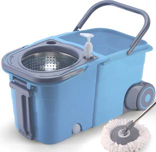 V-MOP Premium Blue Twin Double Bucket Mop (( 6 Months Warranty on Rod Set ))AS Mop Set