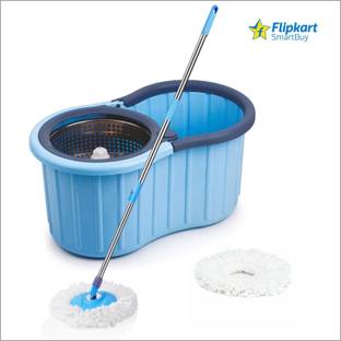 Flipkart SmartBuy NEW BUCKET SPIN MOP AMAZING DESIGN IN PLASTIC AND 2 MICROFIBER REFILL SET Bucket, Mop, Mop Set