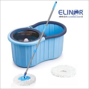 ELINOR GREEN COLOR MOP SET FOR EASY FLOOR CLEANING 2 MICROFIBER REFILL STEEL SPRINKLER Refill