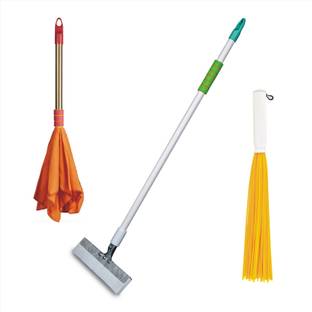 VIMAL Ecowipe 250 Bathroom Floor Wiper+Duster Dust Mop+TinTin 20 Bathroom Floor Broom Cleaning Wipe, Duster, Broom