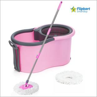 Flipkart SmartBuy 360 CLEANING MOP SET FLOOR CLEANING COMES WITH 2 MICROFIBER REFILL AND MOP STICK Bucket, Mop, Mop Set