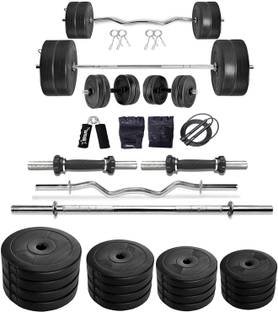 STARX 70 kg PVC weight with 3ft Curl Rod, 5ft Straight Rod and Accessories Home Gym Combo