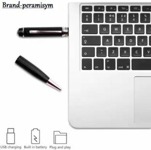 PERAMISYM Silver HD Spy Pen Camera 1080P Full HD Audio Video Recording Security Camera