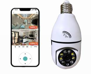 NXXTTNK V380 Spy Bulb Shape Wireless WiFi 2MP Ultra HD IP CCTV with Wireless Security, Security Camera