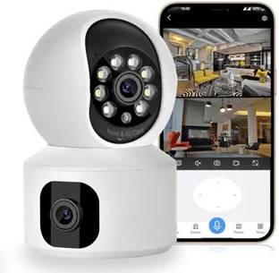 SNARIOVSN DUAL LENS WiFi 360 Camera Full HD 4mp CCTV Night Vision Motion Sensor 2Way Audio Security Camera