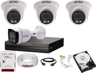 ADS VISION HD 3 DOME 1 BULLET COLOR VIEW NIGHT VISION Camera Full Set With 1TB HDD Security Camera
