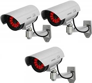 Cpixen 3 Pack Dummy Fake Security Camera, Solar Powered Fake Surveillance Camera Security Camera