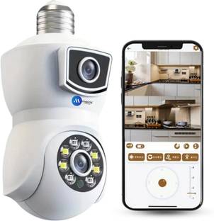 Maizic Smarthome Supercam Flexi Bulb [ 5+5 ] MP UHD Dual Lens/Dual Screen View Wifi Indoor Security Camera