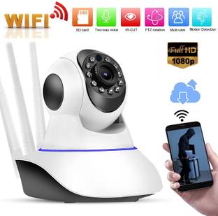 OSHSIZ Wireless HD IP CCTV Rotate Indoor Security Safety Camera with Dual Antenna/WiFi Security Camera